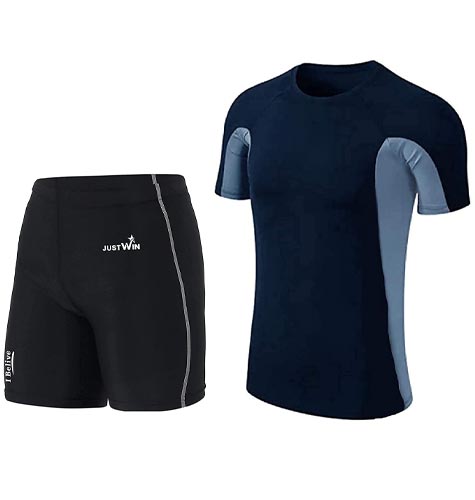 JUSTWIN Swimwear Half Sleeve T-Shirt and Shorts for Men & Women